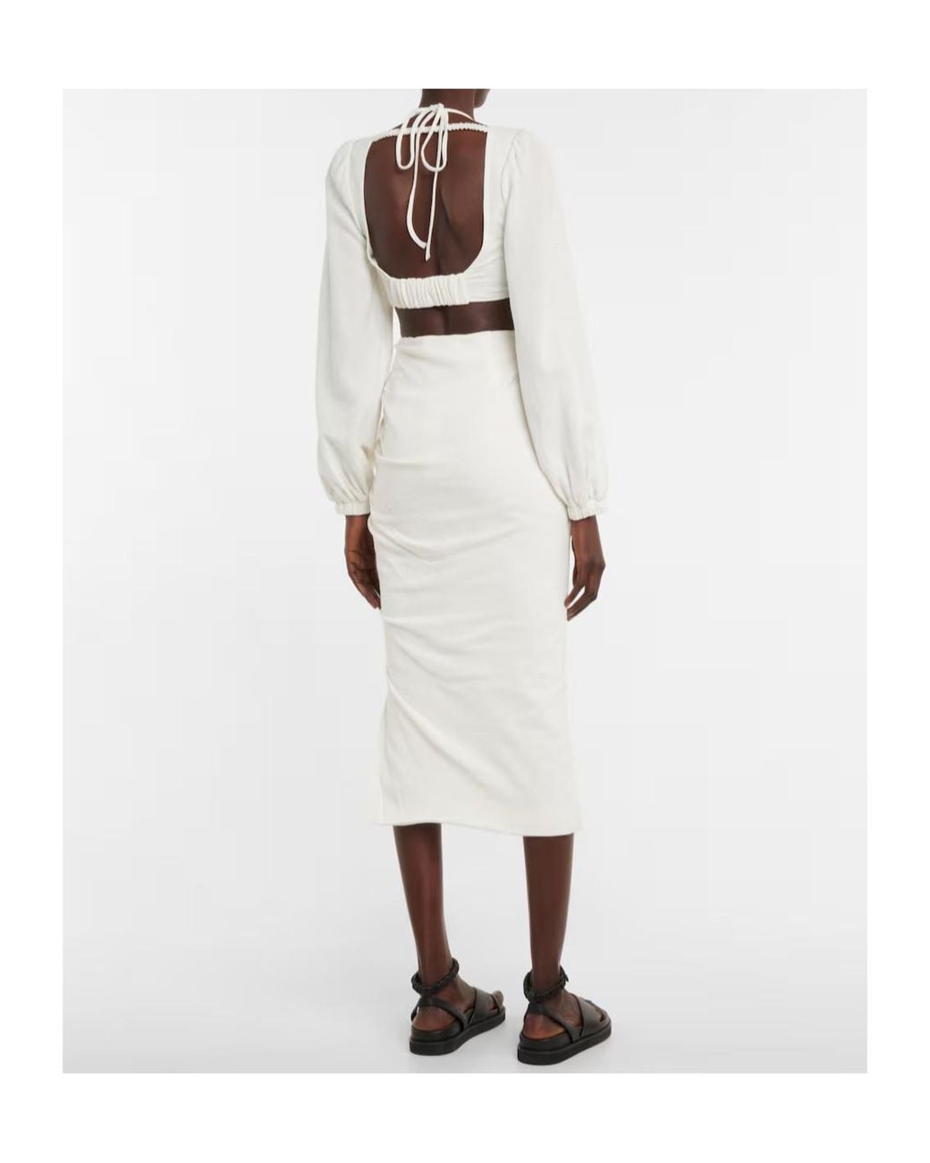 Jonathan Simkhai White Lace-Up Crop Top