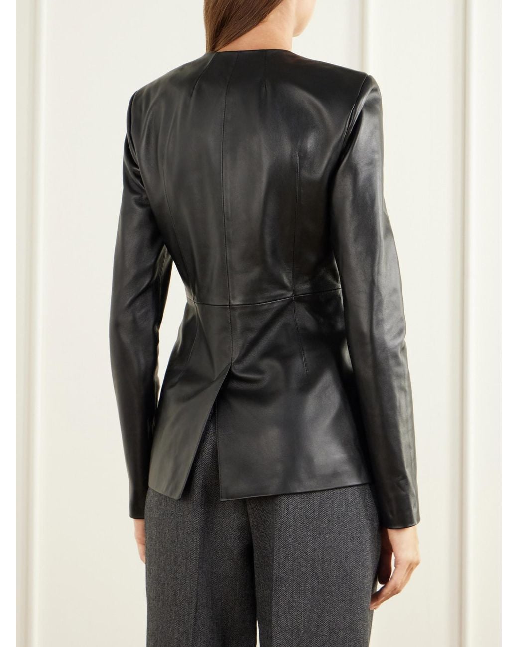 TOVE Black Jed Paneled Leather Jacket