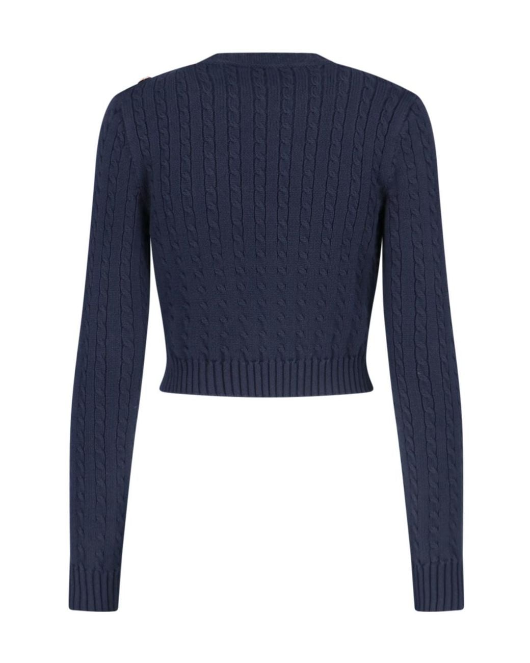 Chloé Blue Chloé Buttoned-Detail Knitted Jumper