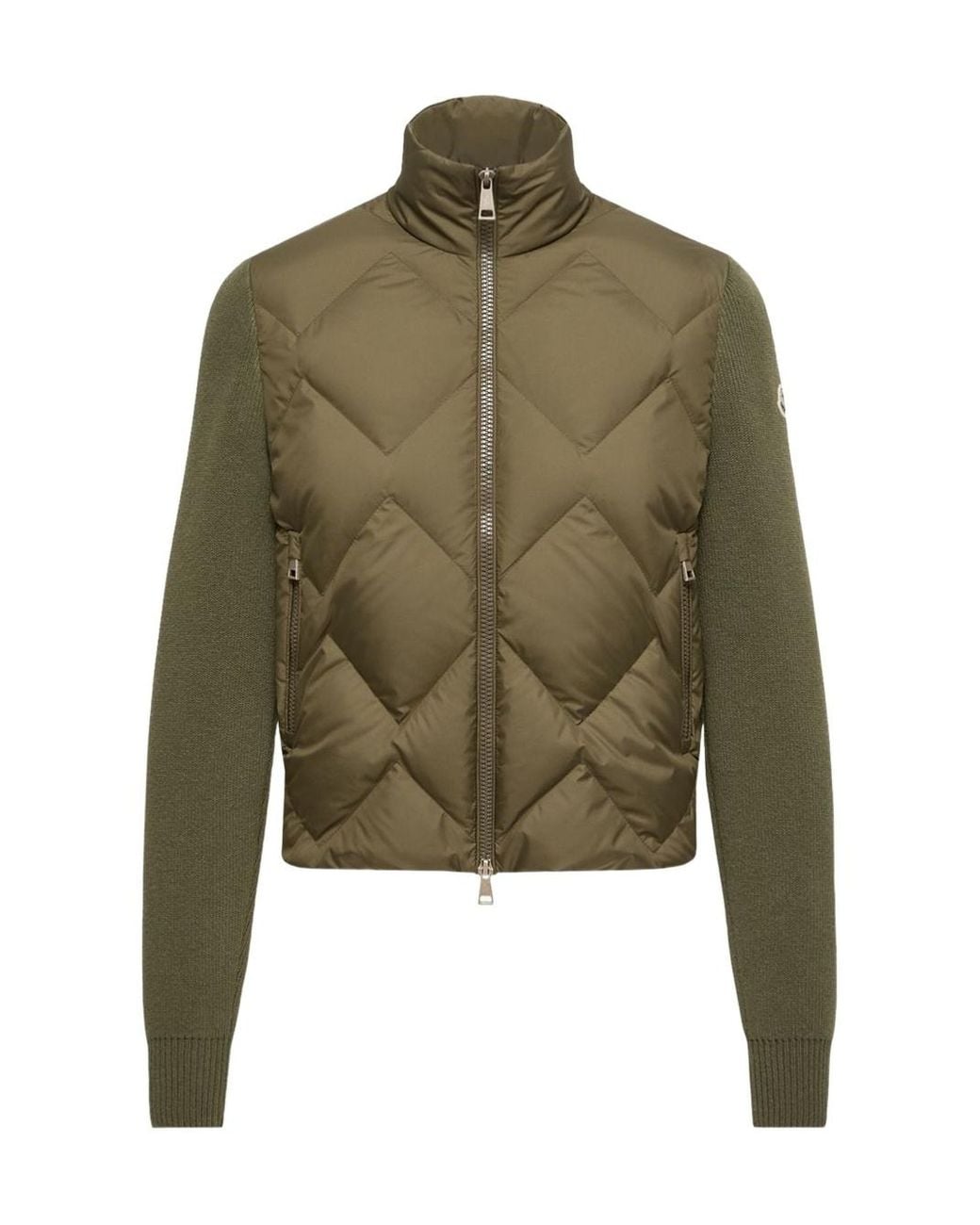 Moncler Green Padded Zip-Up Cardigan