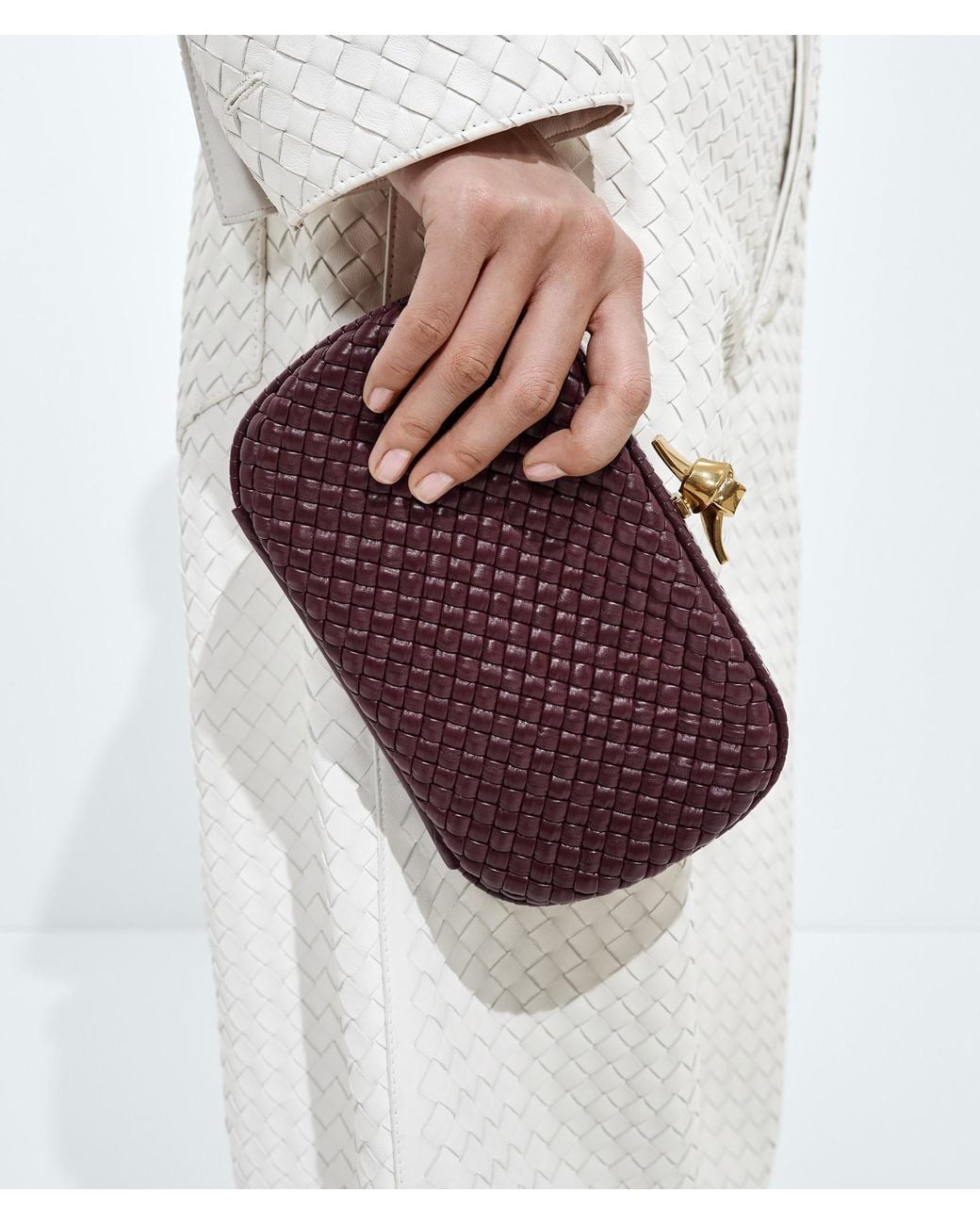 Bottega Veneta Red Soft Knot Clutch Bag