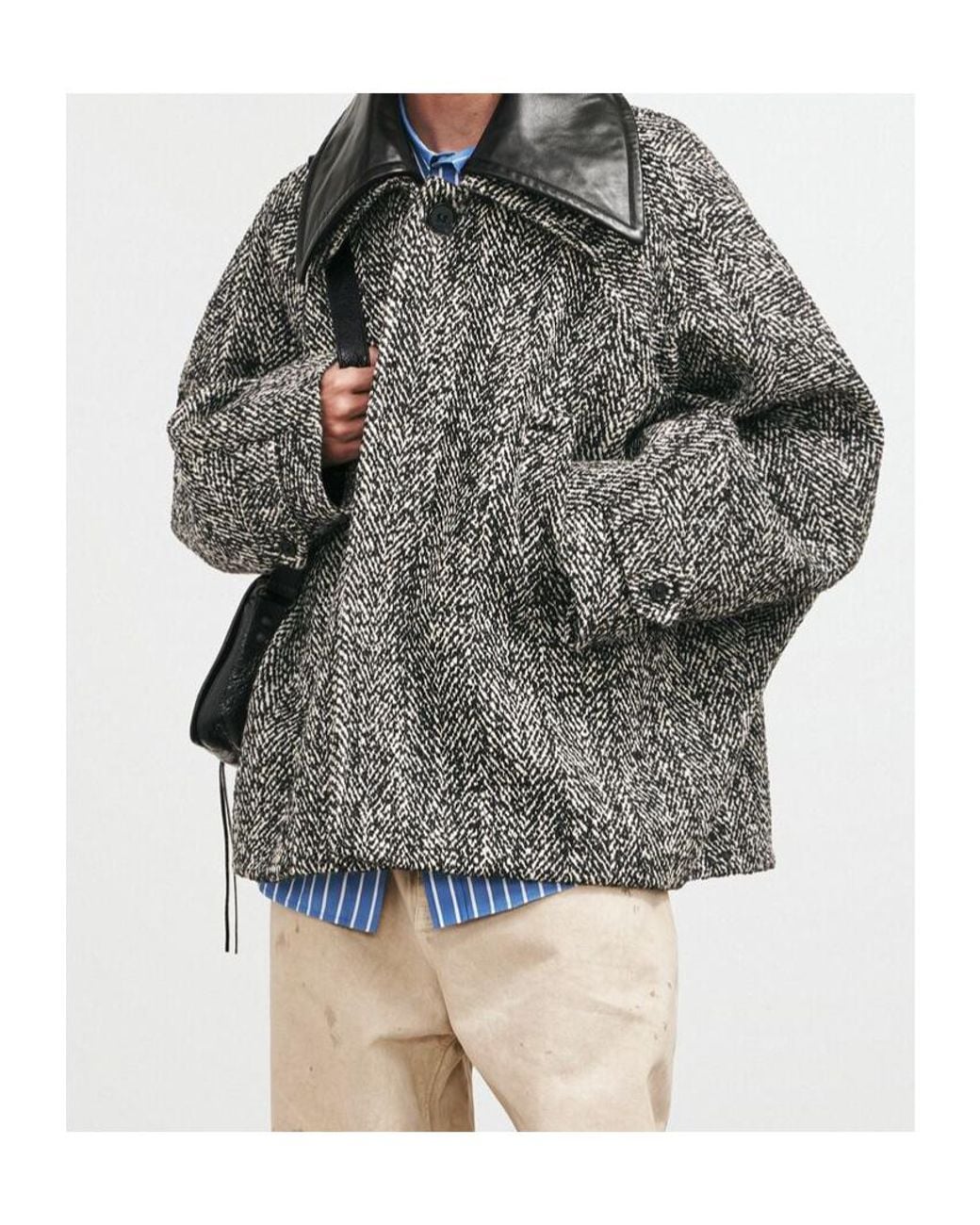 Balenciaga Gray Short Large Cocoon Coat for men