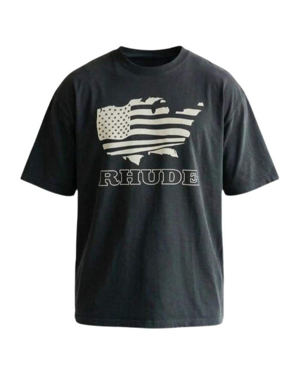 Rhude Black Banner Graphic T-Shirt for men