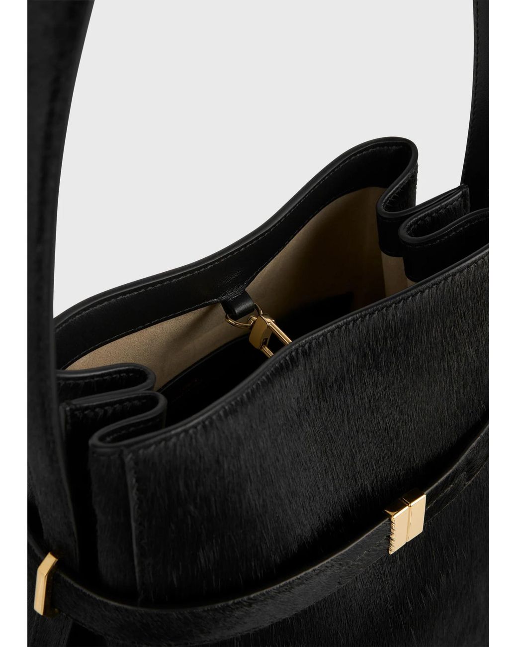 Totême  Black Totême Buckled Bucket Bag