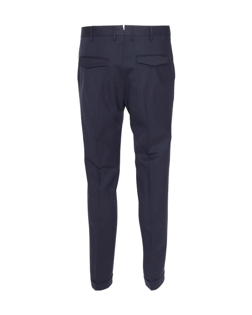PT01 Blue Pt Torino Straight-Leg Turn-Up Hem Tailored Trousers for men