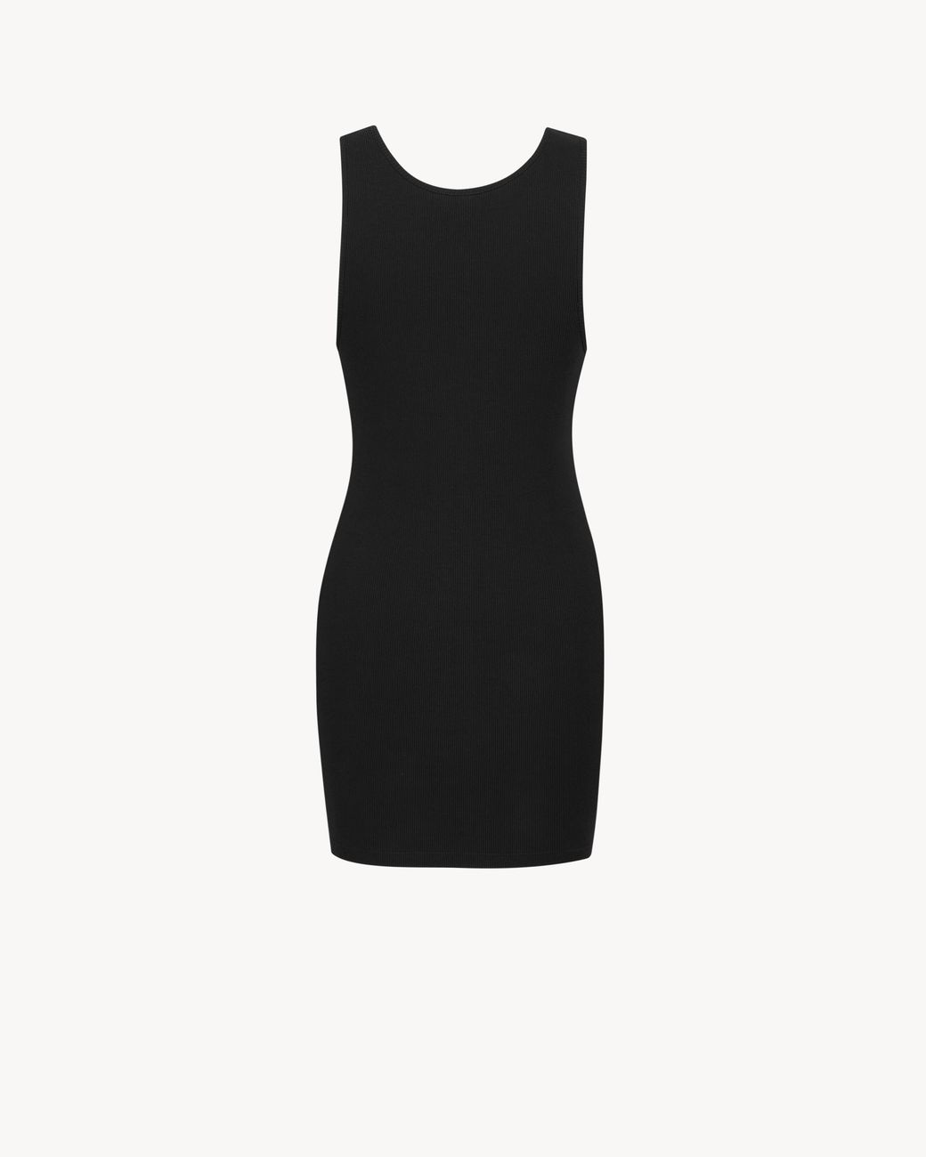 Saint Laurent Black Ribbed Knitted Dress