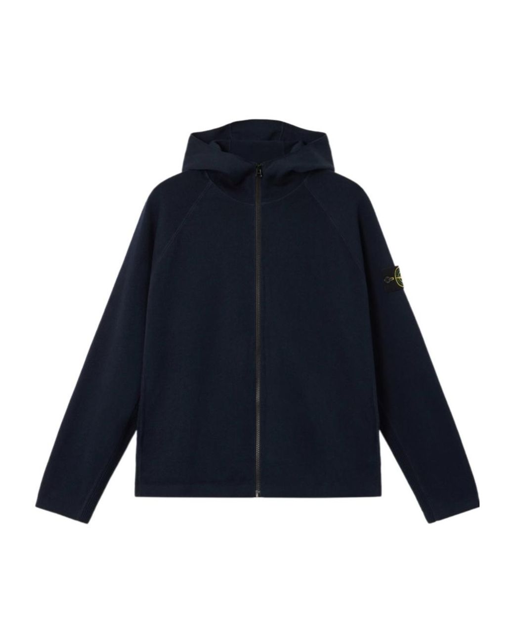 Stone Island Blue Hooded Zipped Cardigan for men