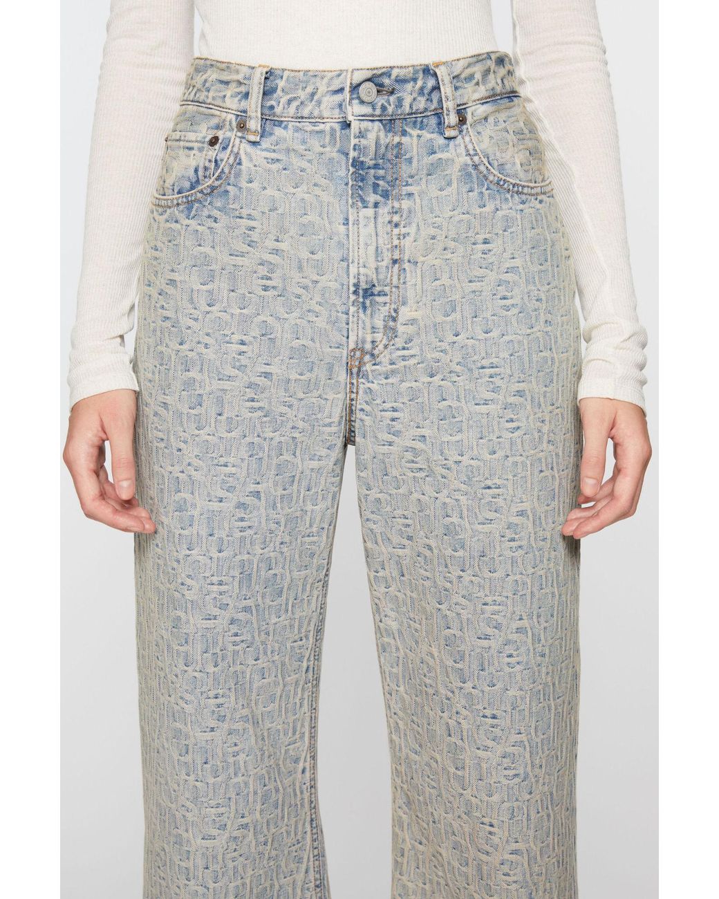 Acne Gray Logo-Patch Denim Jeans