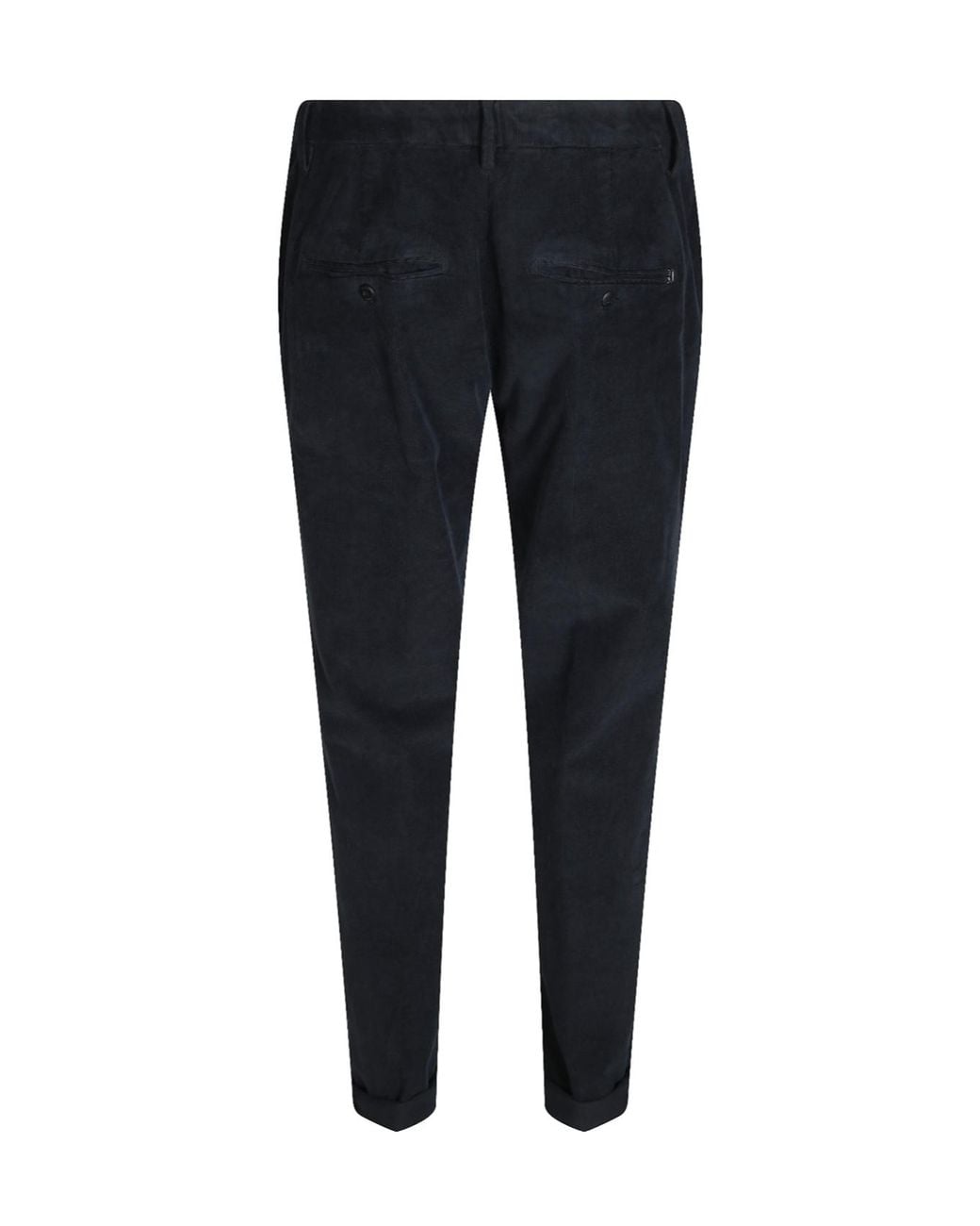 Dondup Black Regular Fit Velvet Pants for men