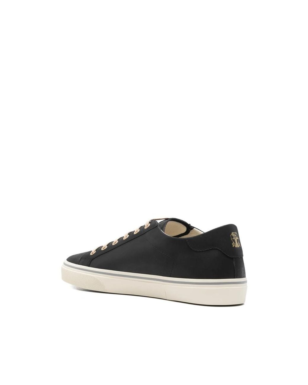 Brunello Cucinelli Black Round Toe Lace-Up Sneakers for men