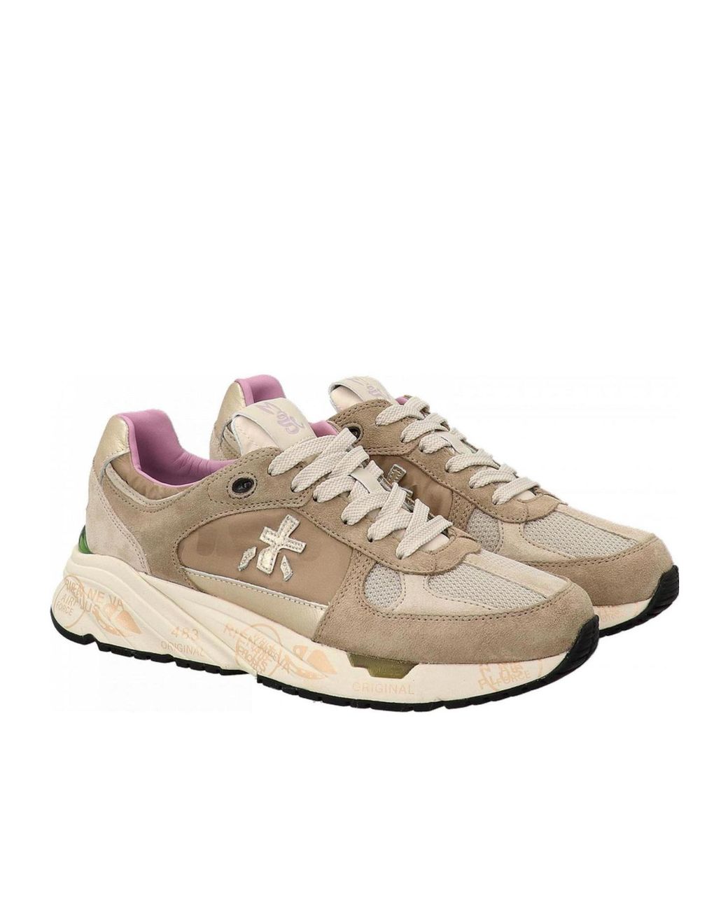 Premiata Gray Lace-Up Low-Cut Casual Shoes