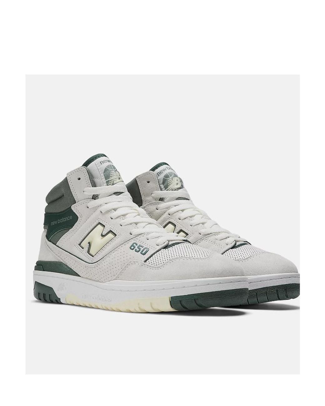 New Balance Gray 650 High-Top Lace-Up Sneakers for men