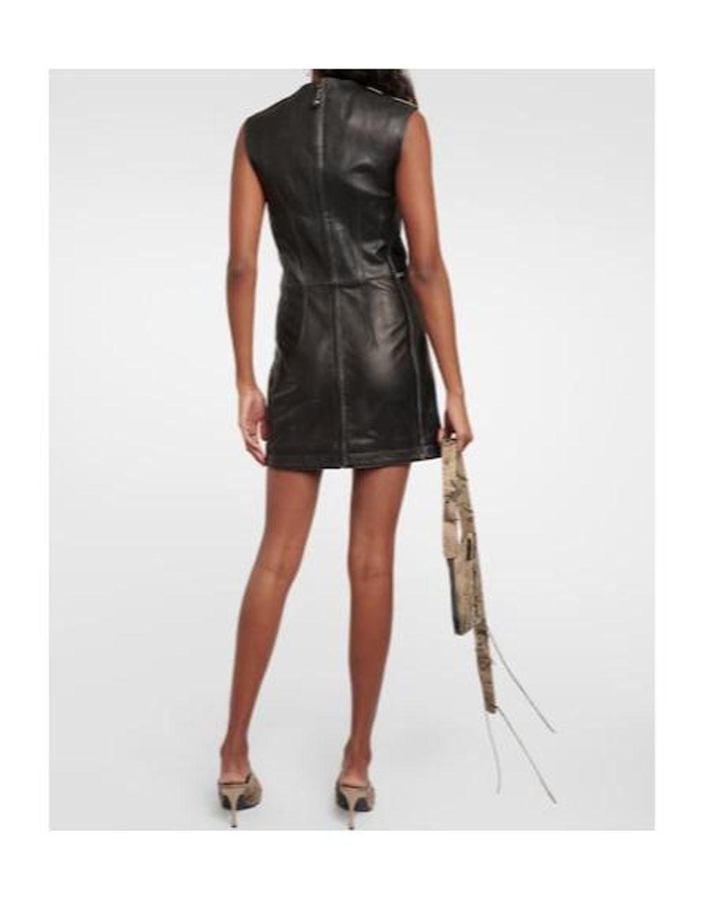 Acne Black Leather Minidress