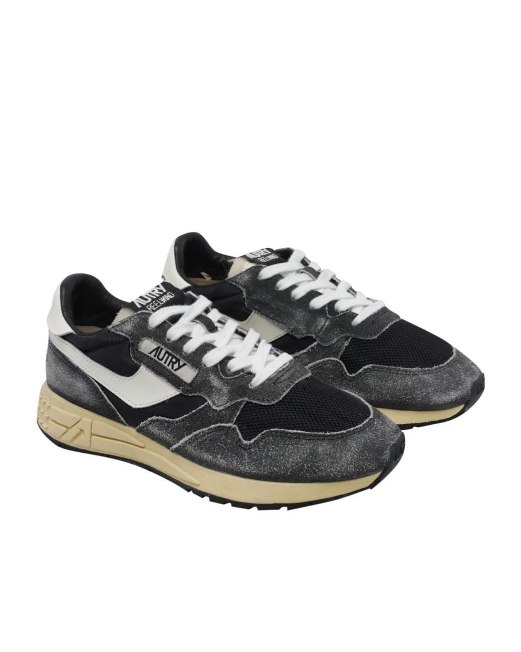 Autry Black Low-Top Sneakers With Nylon And Suede Cow Leather Composition for men
