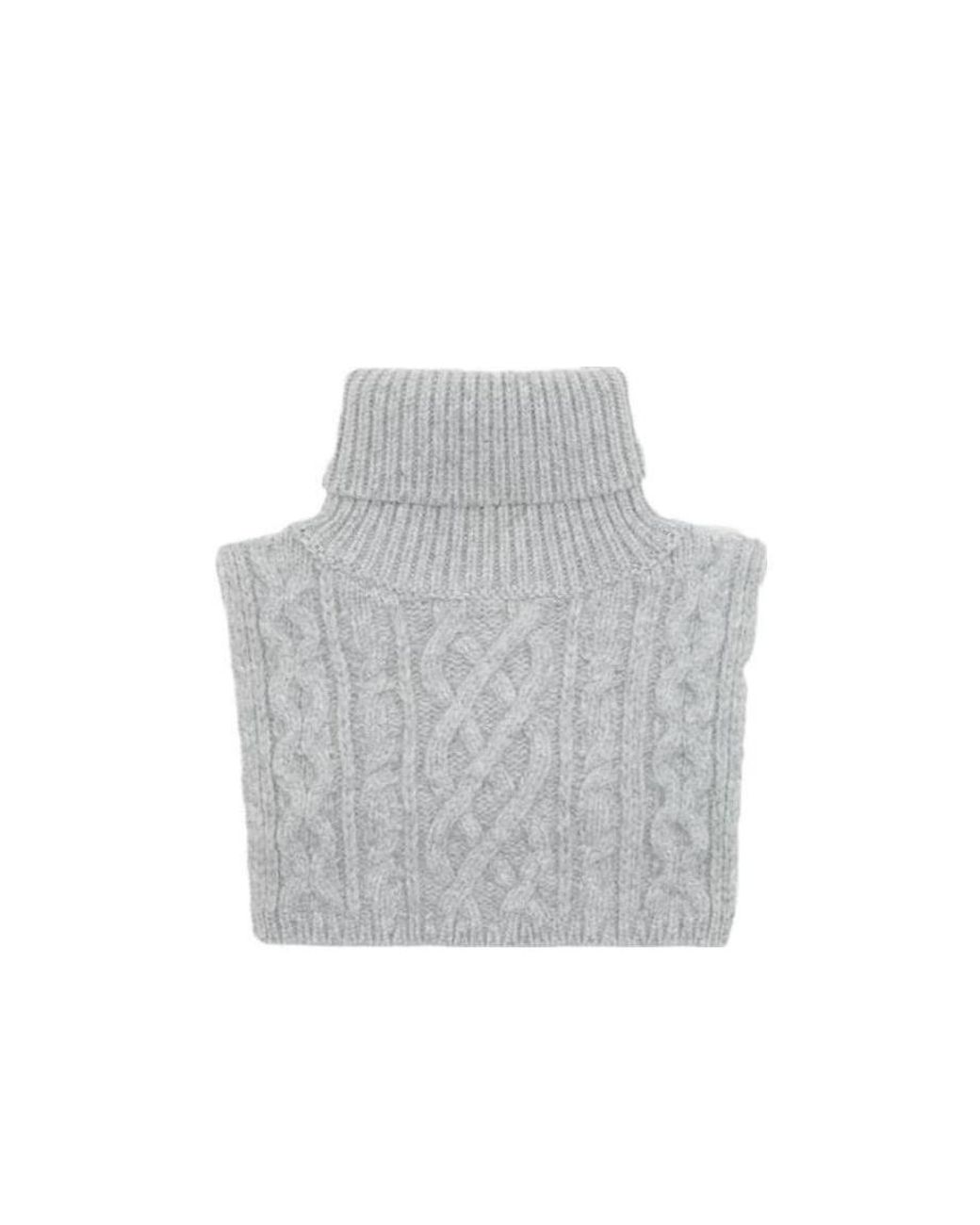 Maison Margiela Gray Cable-Knit Scarf