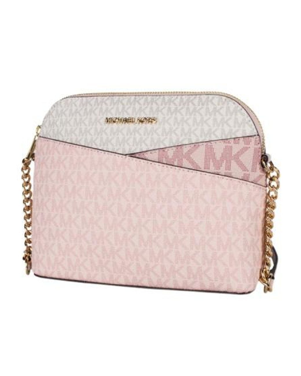 Michael Kors Pink Medium Jet Set Travel Color-Block Crossbody Bag
