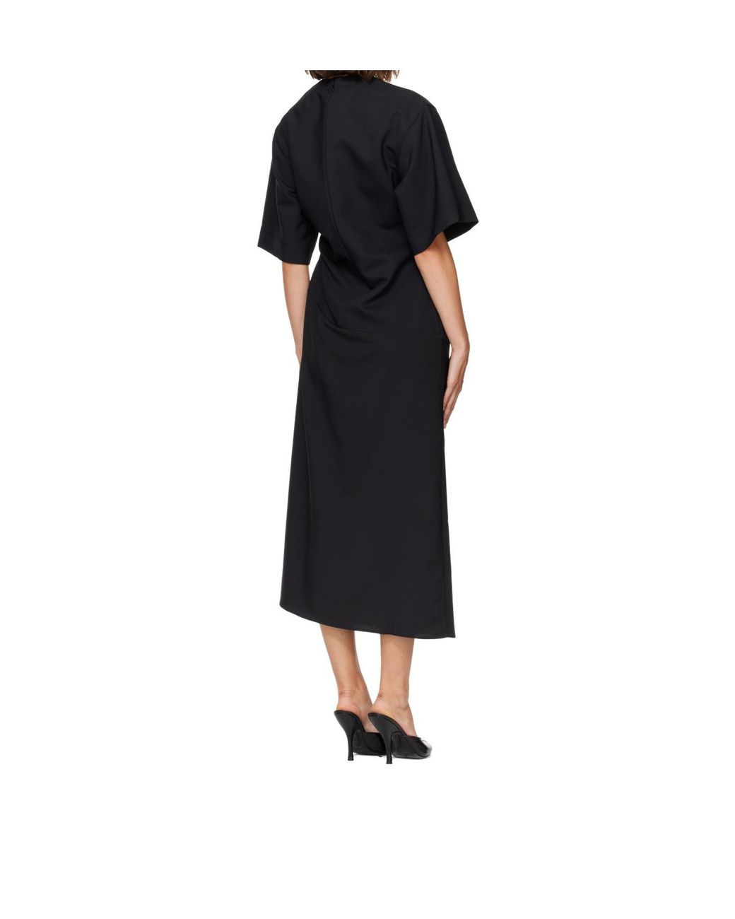 Rohe Black Short-Sleeved Midi Dress
