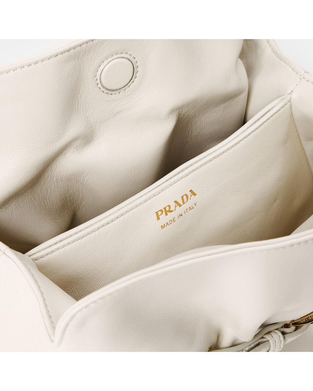 Prada White Dada Small Nappa Leather Bag