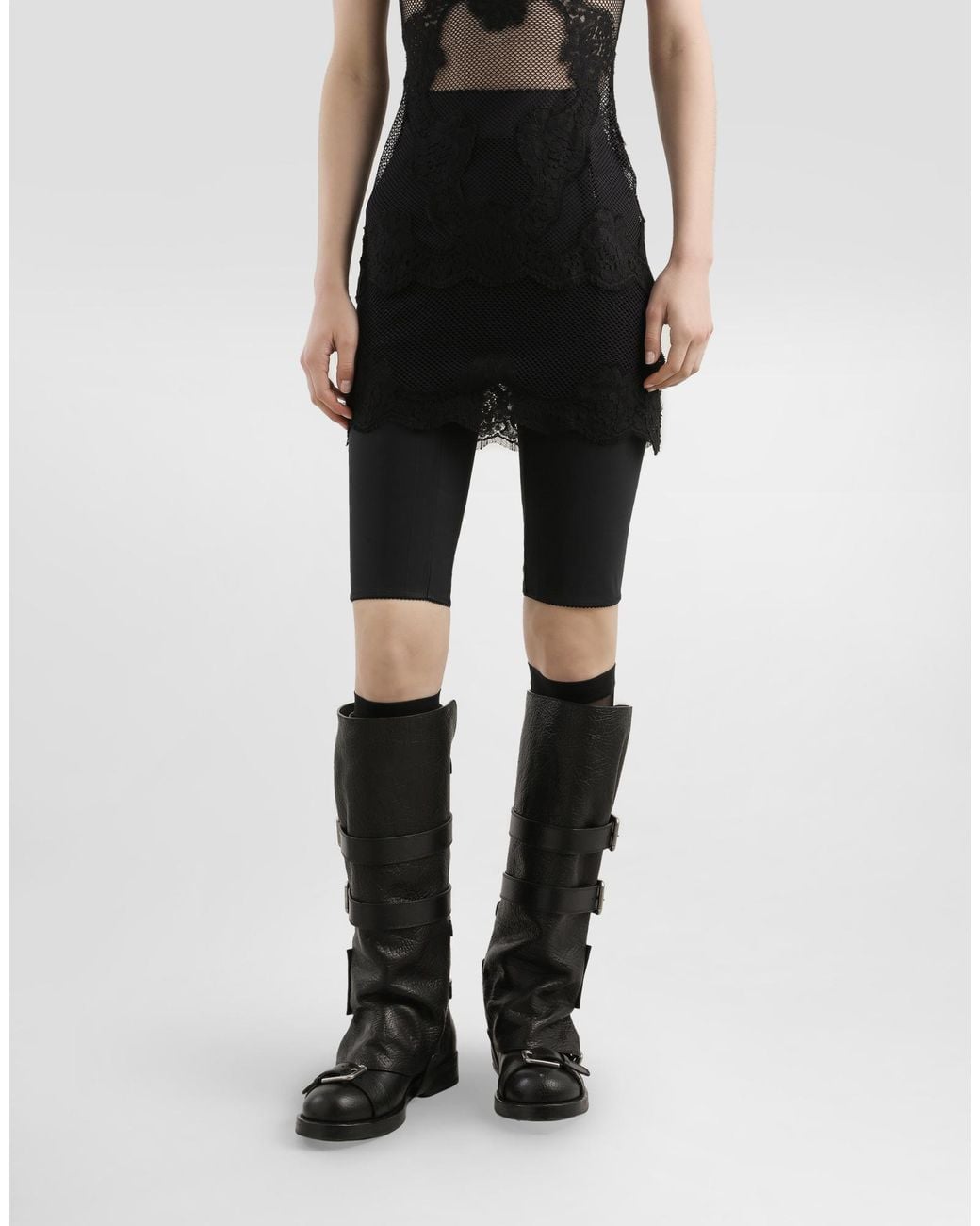Dolce & Gabbana Black Elastic-Waist Cycling Shorts