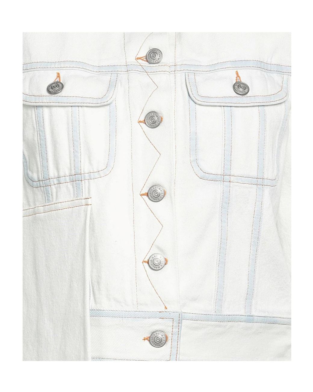 MM6 by Maison Margiela White Light Wash Denim Jacket