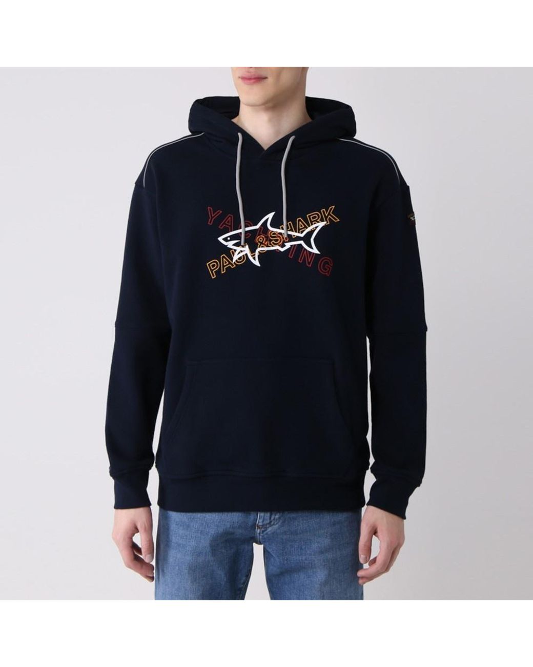 Paul & Shark Blue Logo Hooded Sweater for men