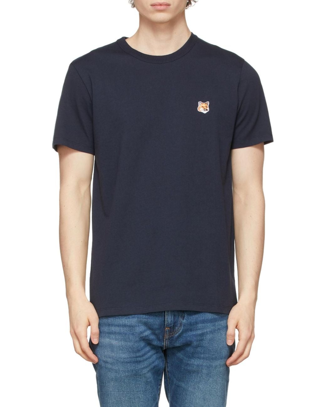 Maison Kitsuné Black Maison Kitsuné Fox Head Patch T-Shirt for men