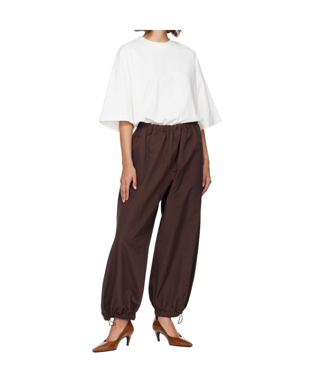 Entire studios Brown Elasticated-Cuffs Trousers