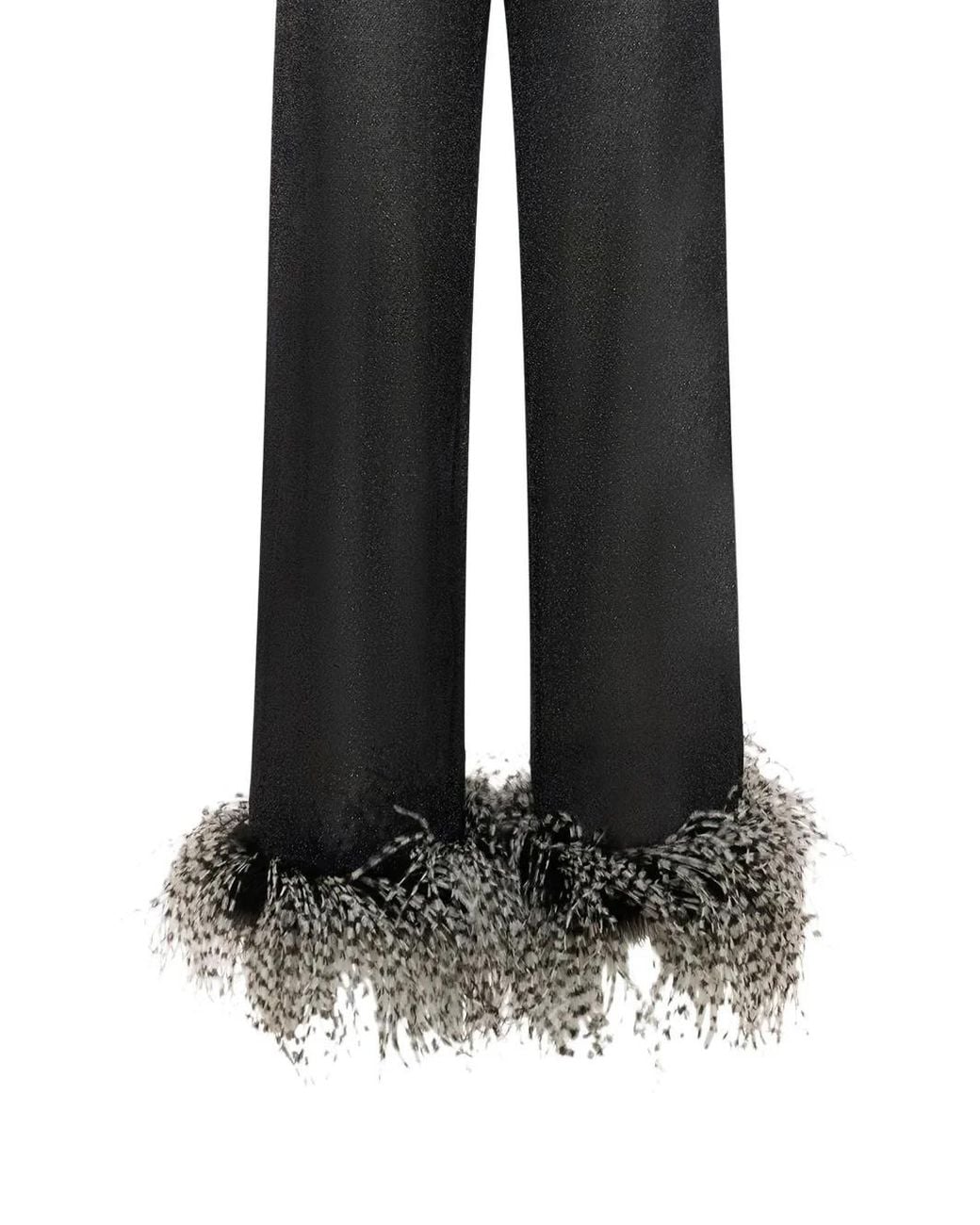 Oseree Black Oséree Lurex Thread Trousers