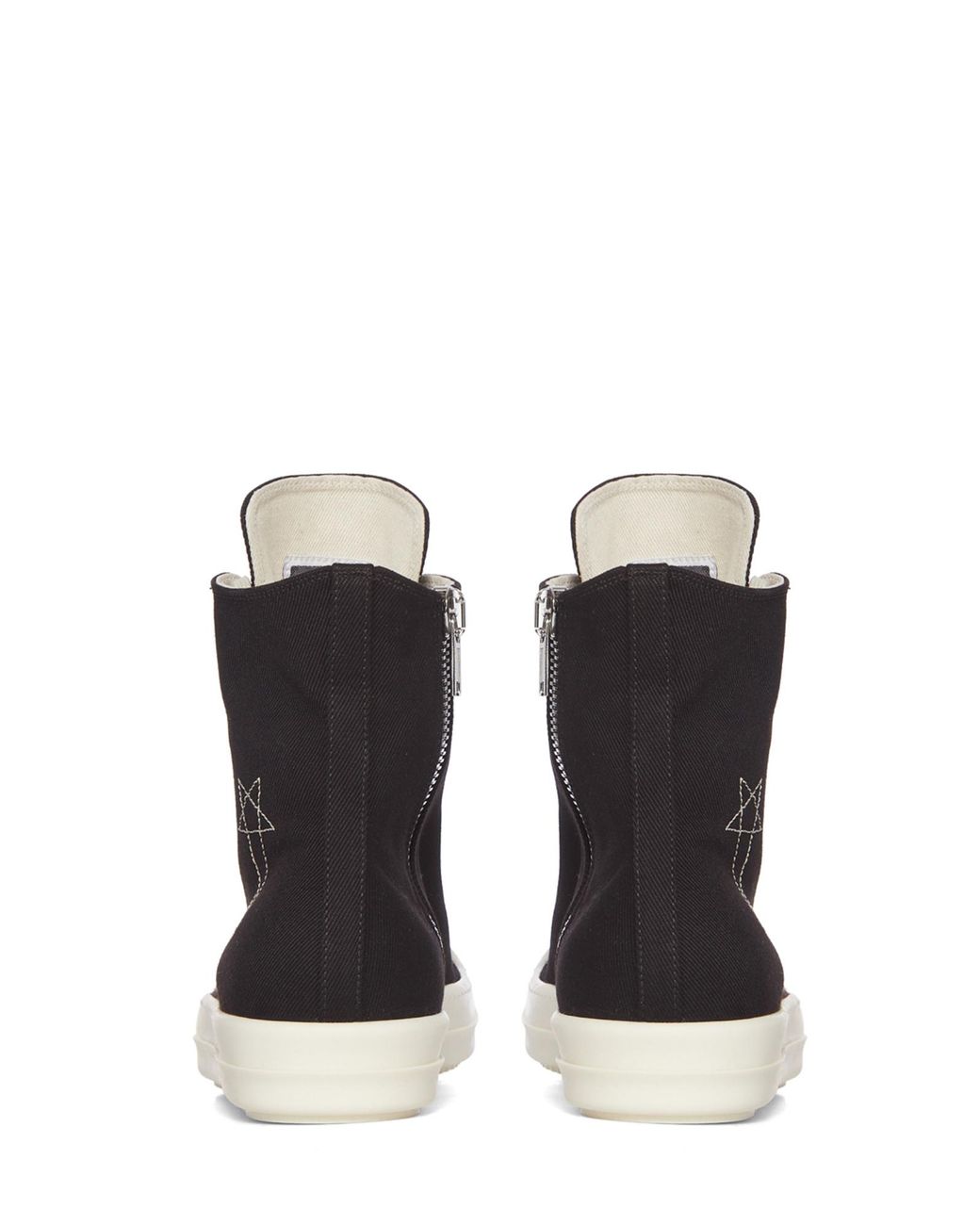 Rick Owens Black Denim Pentagram Sneaks for men