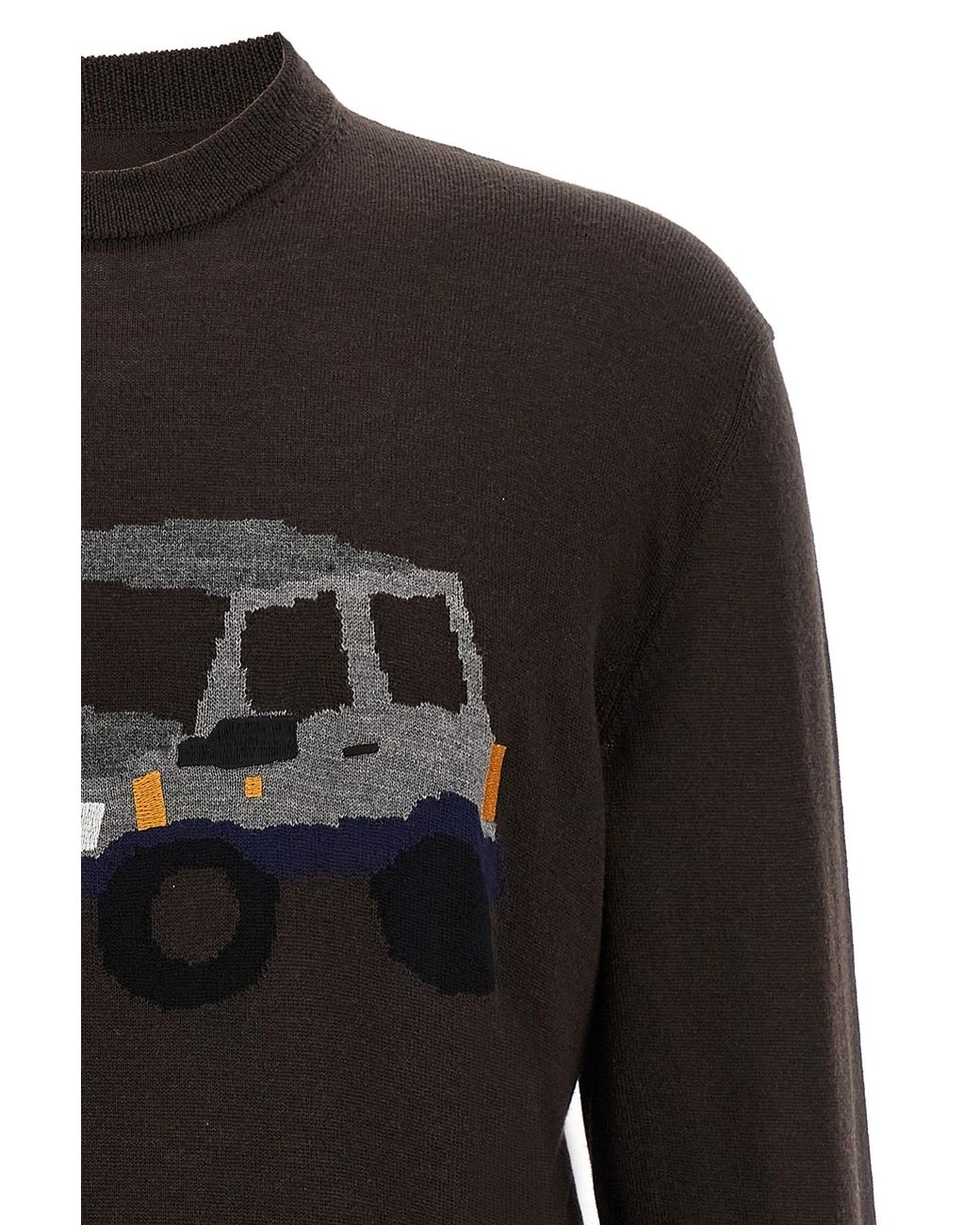 Magliano Black Graphic Detailed Crewneck Sweater for men