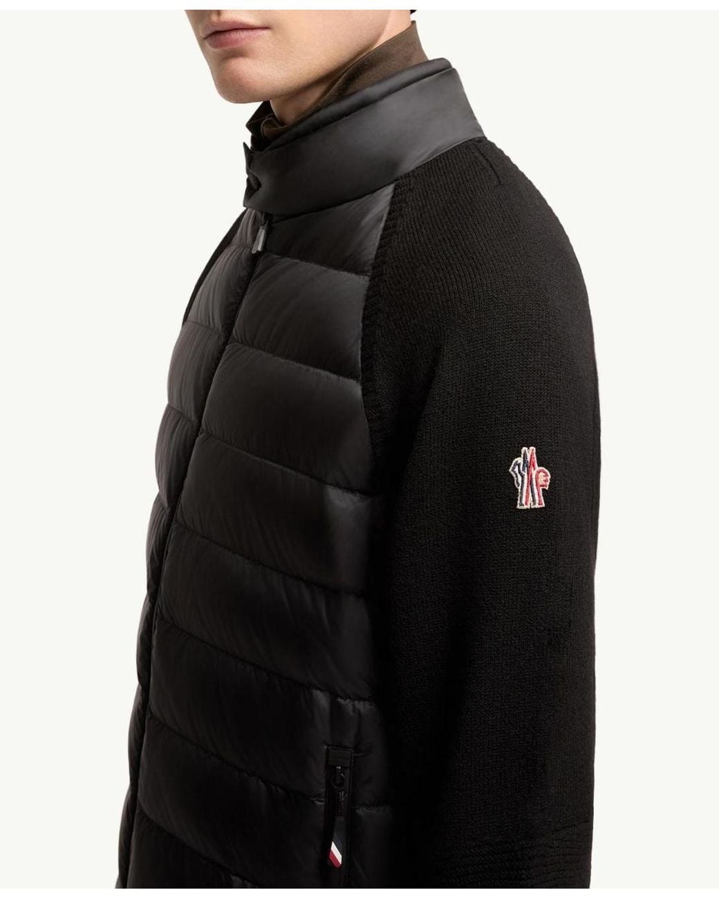 Moncler Black Grenoble Padded Zip-Up Cardigan for men