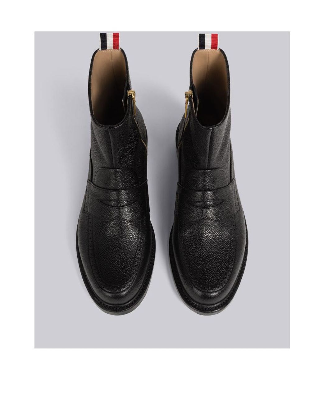 Thom Browne Black Ankle Leather Boots