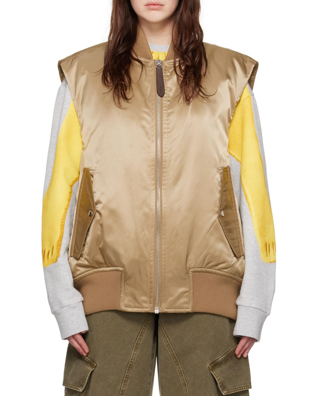 J.W. Anderson Brown Jw Anderson Sleeveless Bomber Jacket