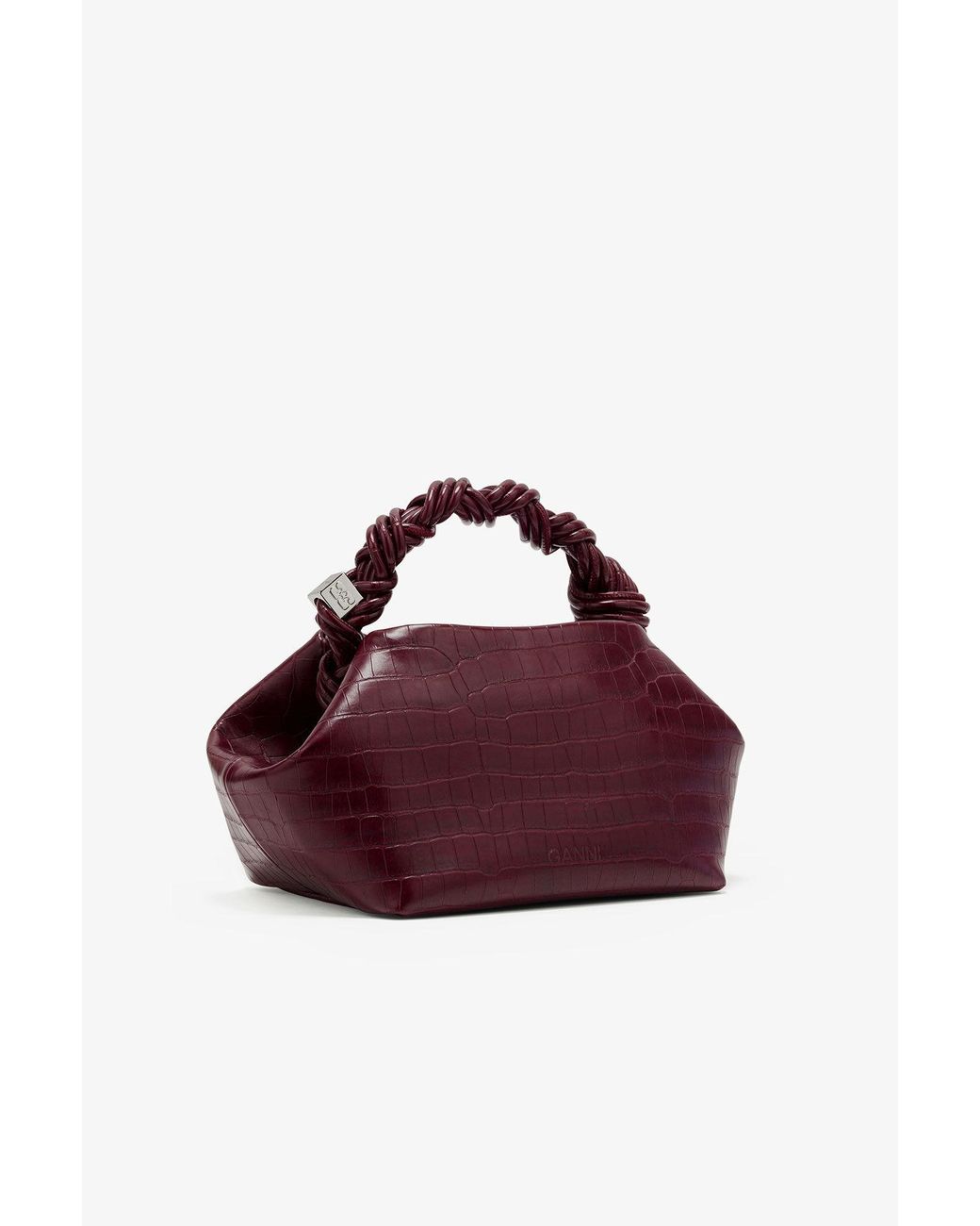 Ganni Purple Twisted Handle Shoulder Bag