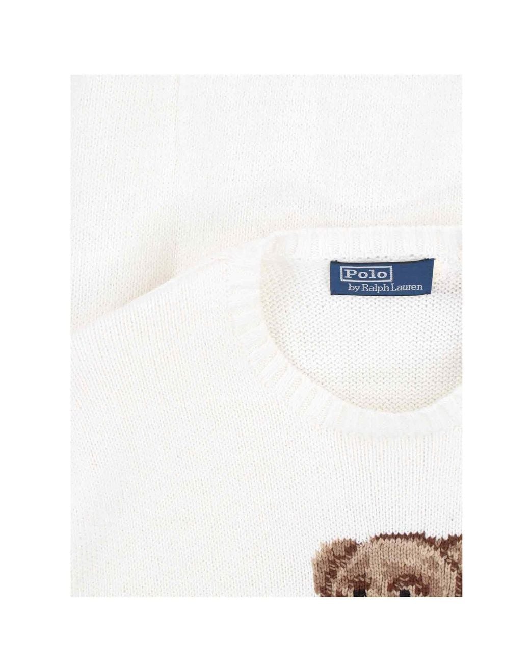 Polo Ralph Lauren White Polo Bear Knitted Jumper for men