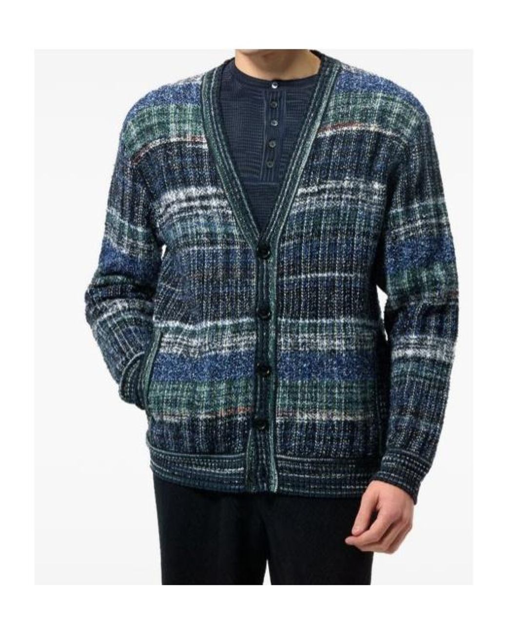Missoni Blue V-Neck Cardigan for men