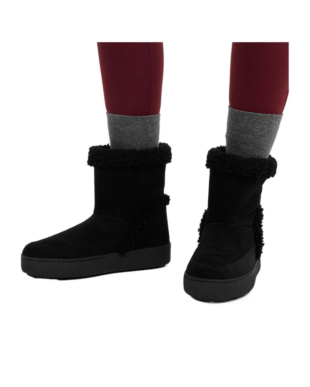 Moon Boot Black Solid Color Ankle Boots