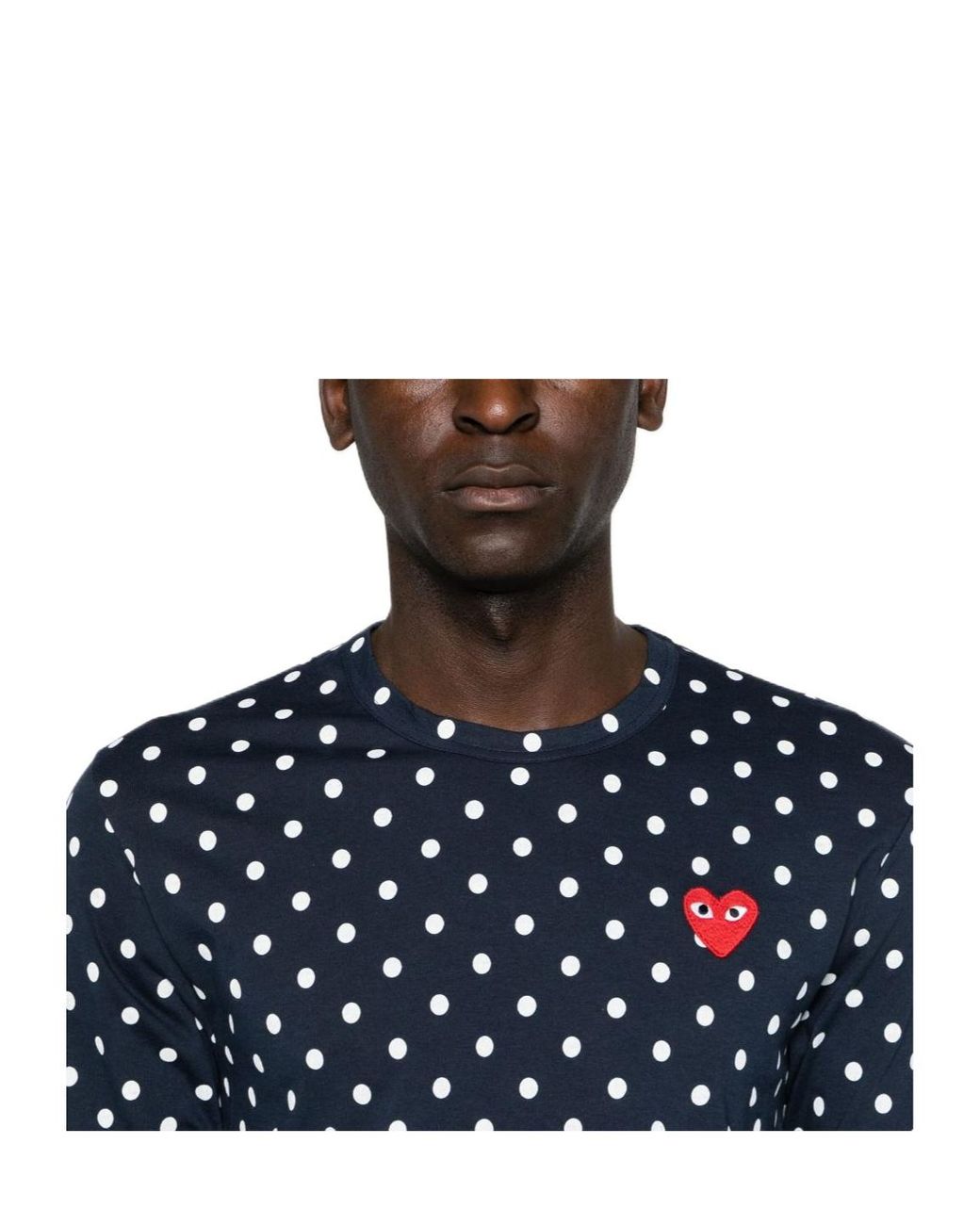 COMME DES GARÇONS PLAY Blue Polka-Dot Cotton T-Shirt