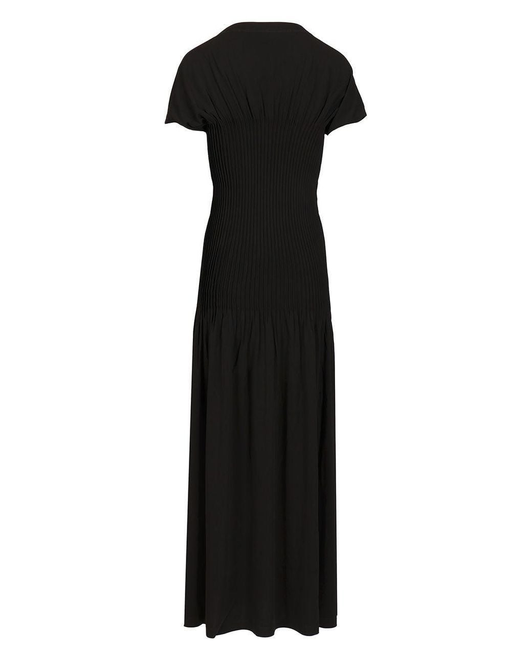 Totême Black Pleated Jersey Dress