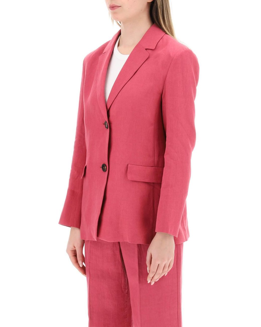 Max Mara Pink 'S Single-Breasted Long-Sleeved Blazer