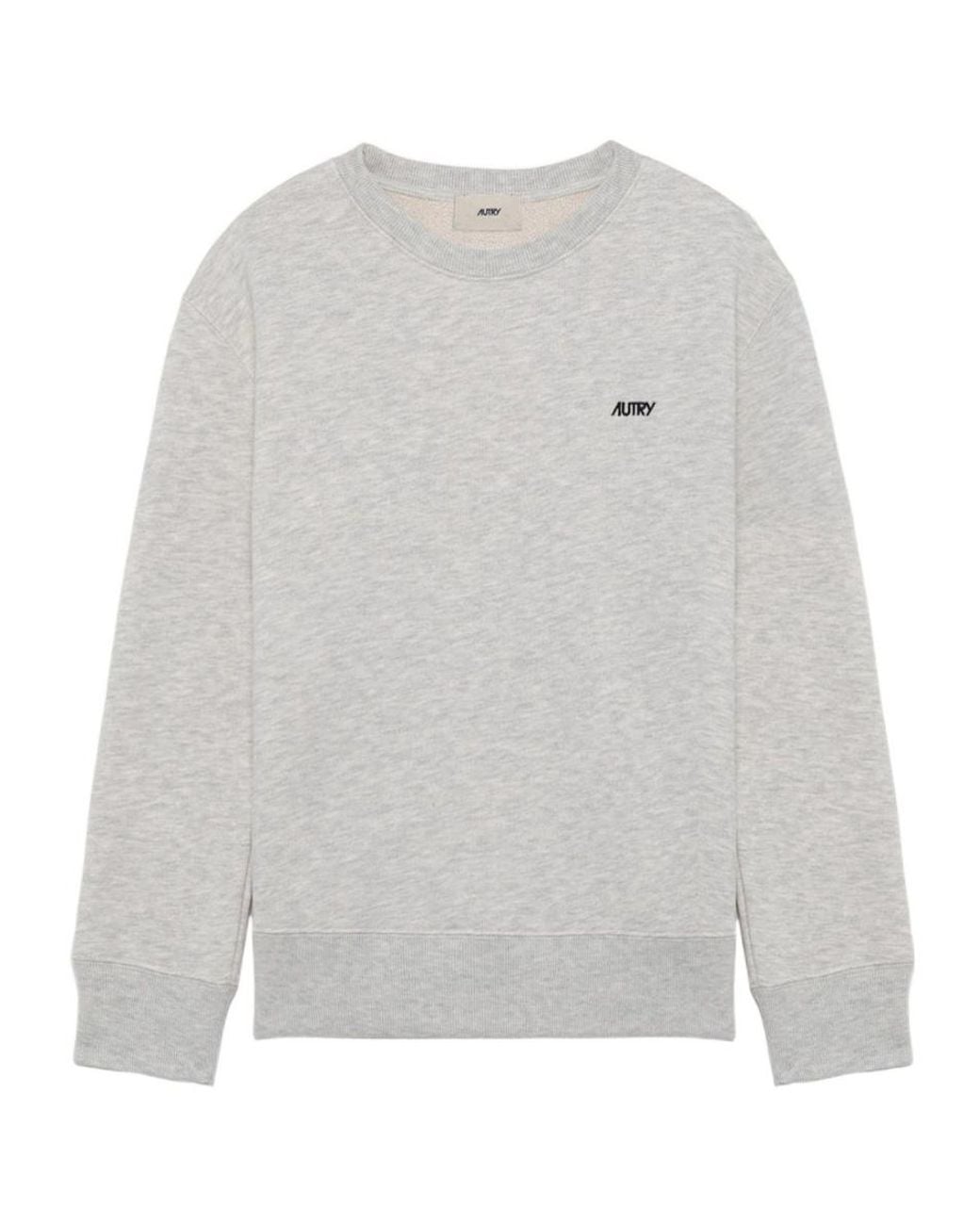 Autry Gray Logo Embroidered Crewneck Sweatshirt for men