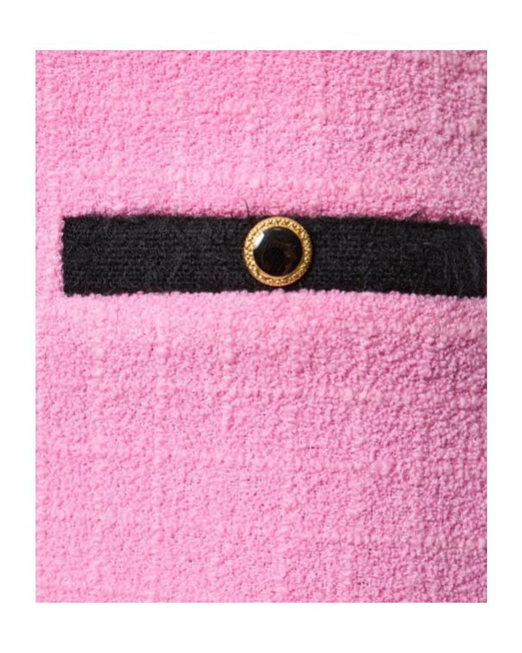 Alessandra Rich Pink Low Waist Tweed Bouclé Mini Skirt