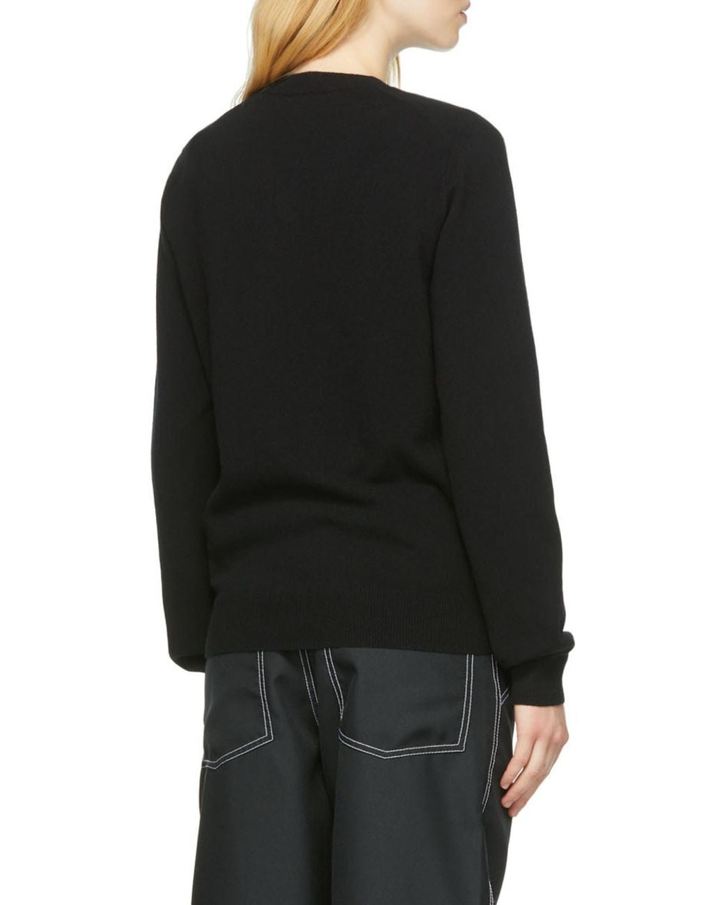 Comme des Garçons Black Round-Necked Wool Sweater
