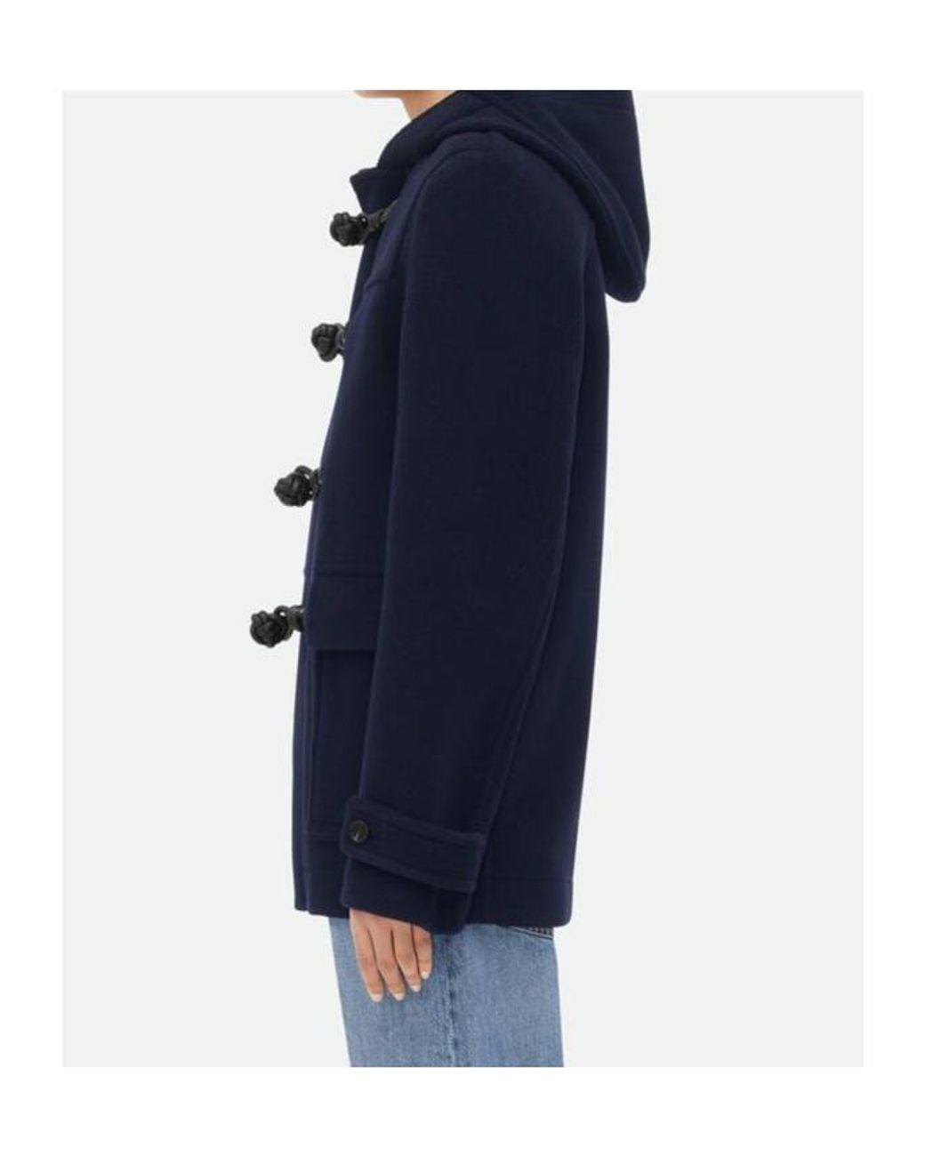 Bottega Veneta Blue Hooded Duffle Coat