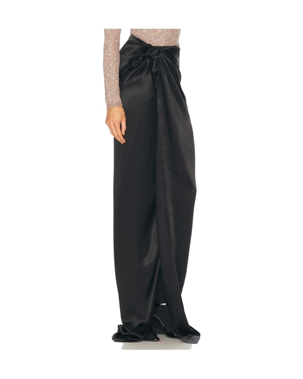Balenciaga Black Tie-Detailed Wrap Skirt