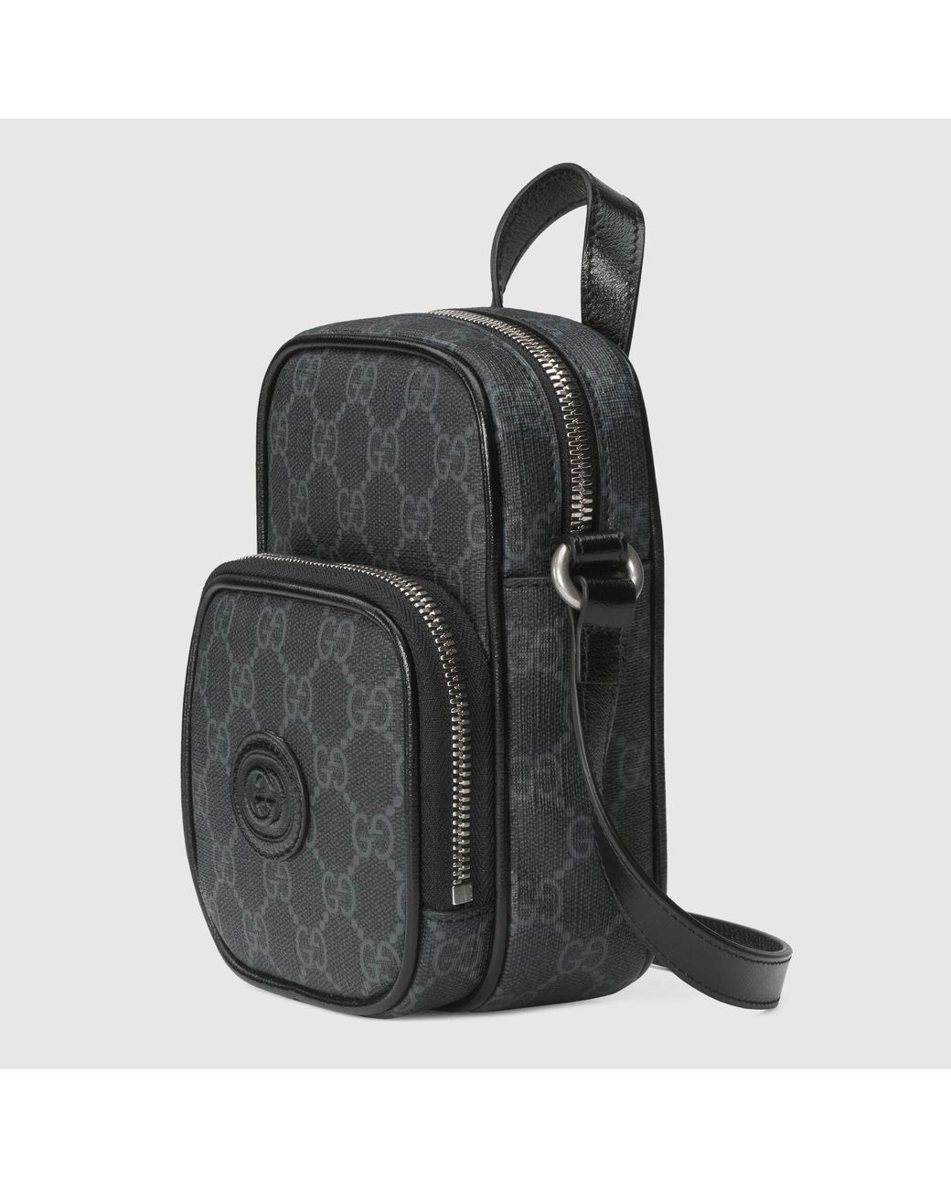 Gucci Black Logo-Patch Zip-Fastening Backpack for men