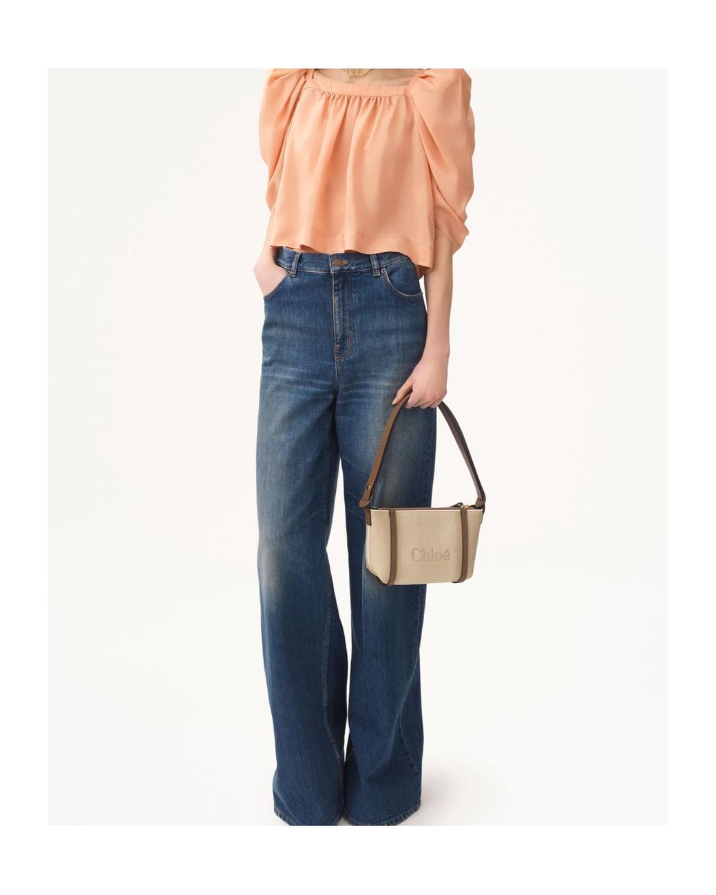 Chloé White Chloé Carry Logo Detailed Shoulder Bag