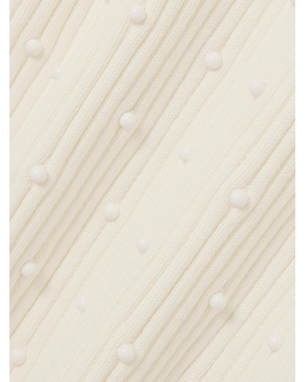 Helmut Lang White Bead-Embellished Ribbed-Knit Dress