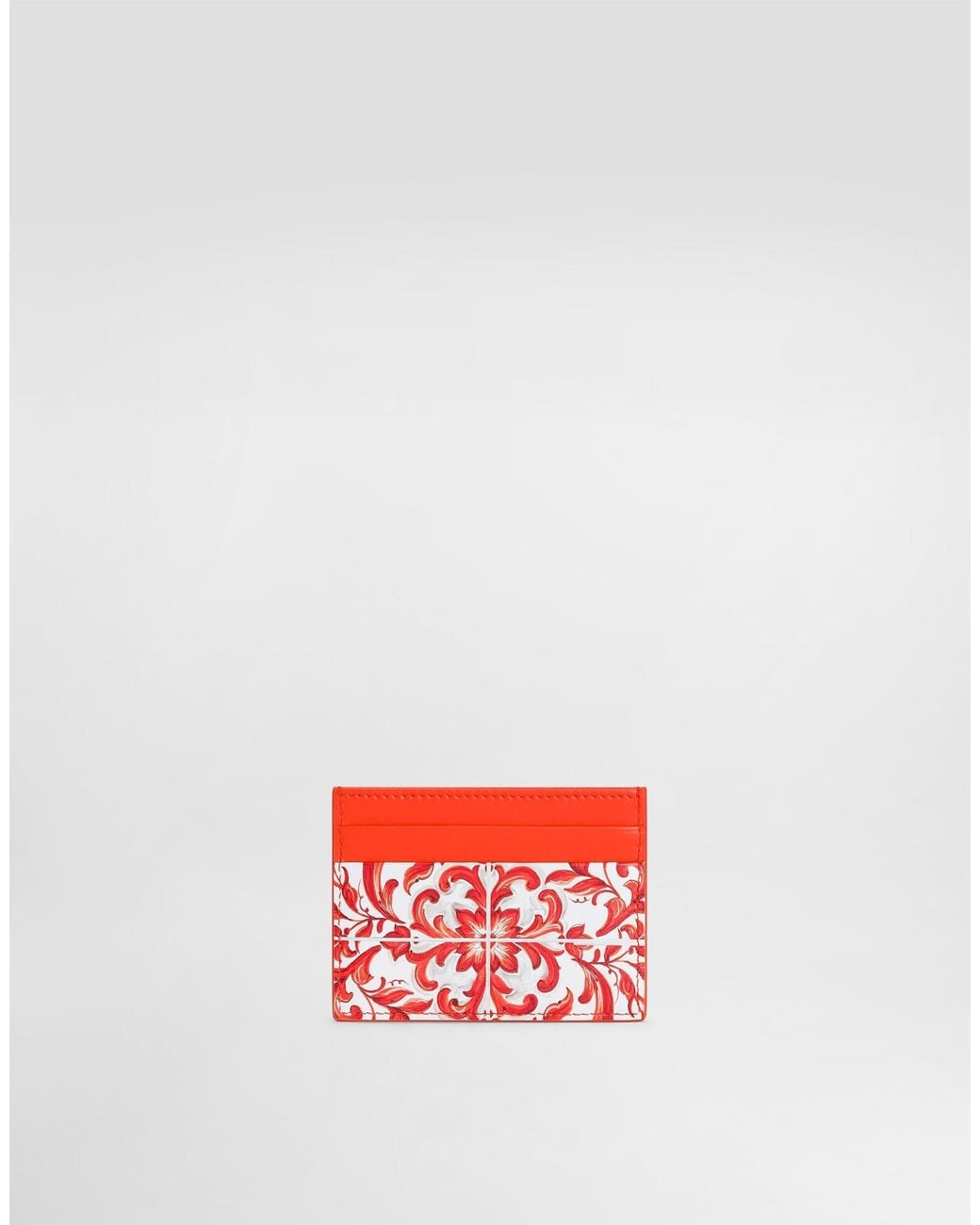 Dolce & Gabbana Red Majolica-Printed Card Holder