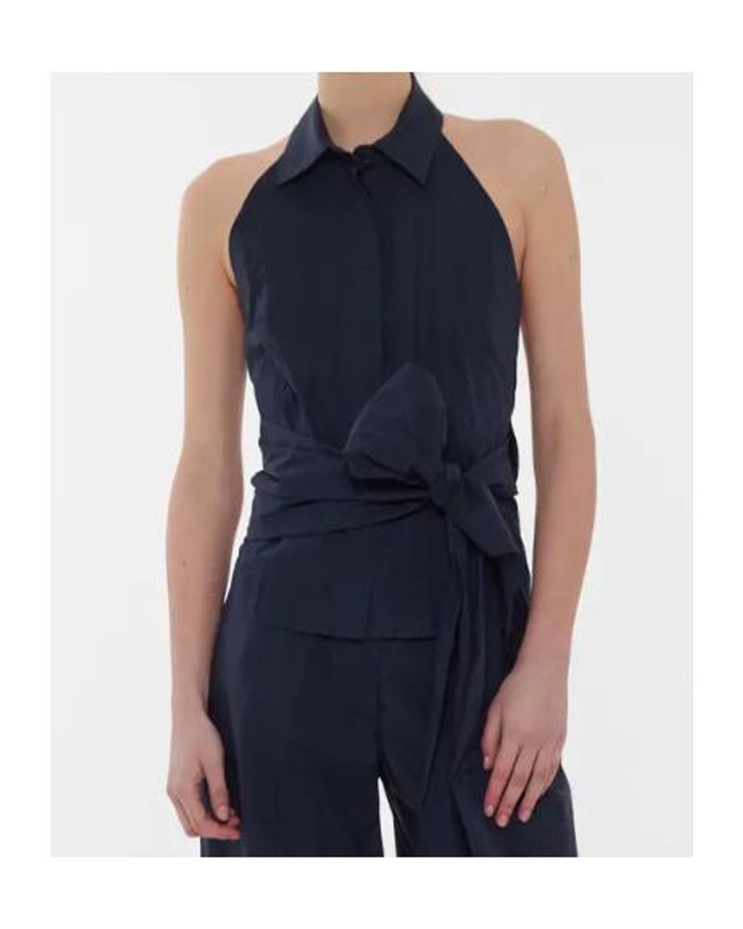 P.A.R.O.S.H. Blue Pleated Top